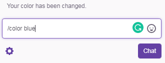 twitch felhasználónév színváltoztatási parancs
