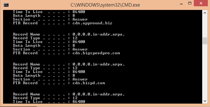vis DNS-cache