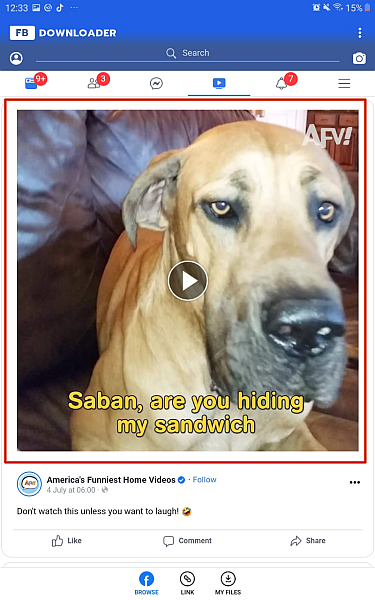 在 Facebook Video Downloader 應用程序中看到的 Facebook 視頻
