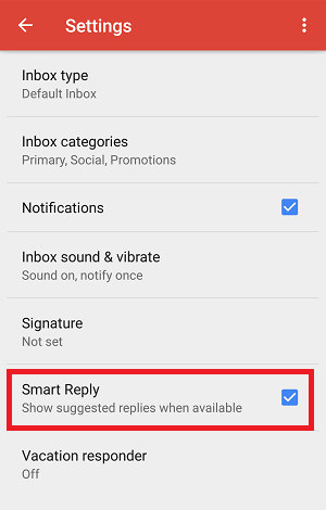 az intelligens válasz be- és kikapcsolásának módjai a gmailben Androidra és iPhone-ra