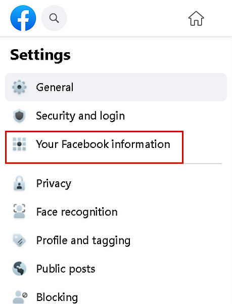 Facebook-Kontoeinstellungen und Ihre Facebook-Informationsoption